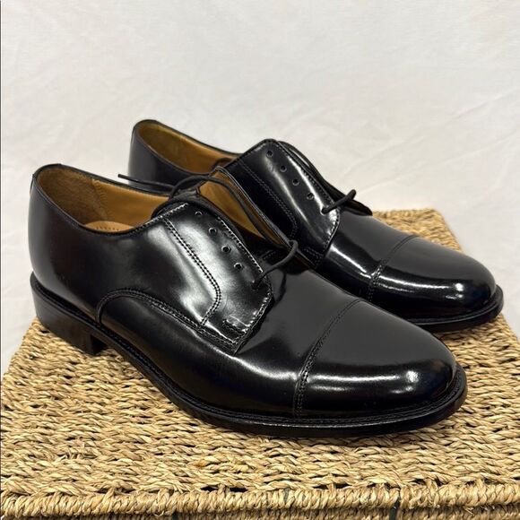 BNWOT Bostonian Luxe Classic Black Leather Men's Dress Shoes Sz 11 1/2 - Picture 1 of 5